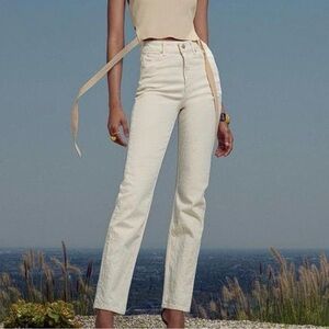 Zara High-Rise Straight Leg Women's Jeans - Cream size 2